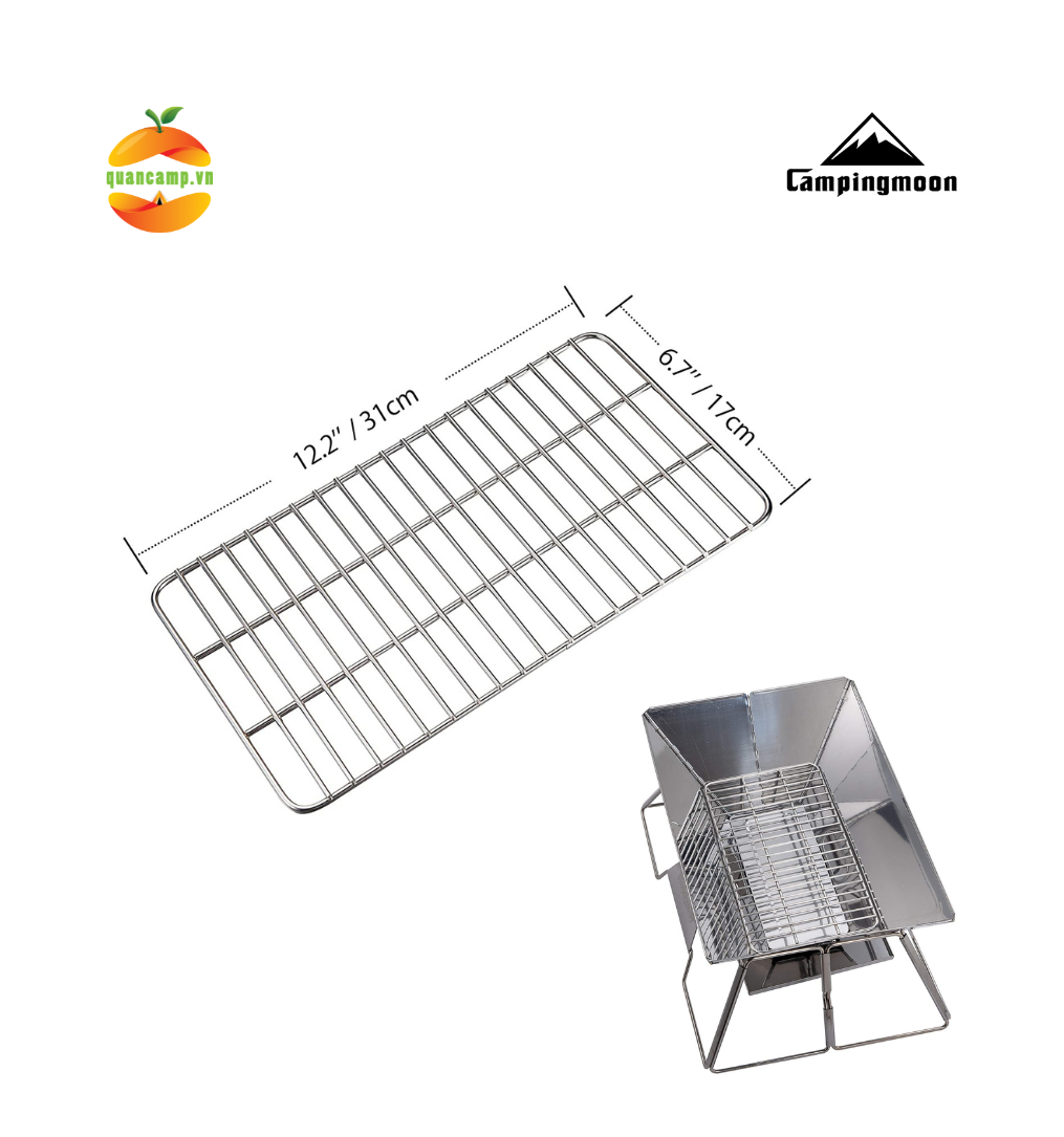 Phụ kiện vỉ đựng than bếp nướng BBQ Campingmoon T-173 (dùng cho bếp MT3 MT-3)