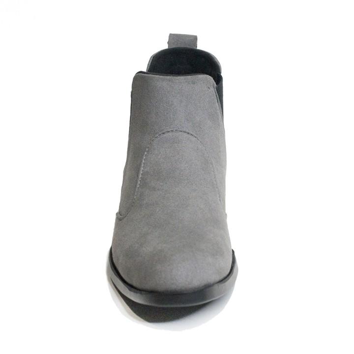 Giày Chelsea Boot Nam Cổ Chun Da Búc Xám Phong Cách Hàn Quốc - CB520-bucxamhun(GB)- Kèm Vòng Gỗ Bách Xanh