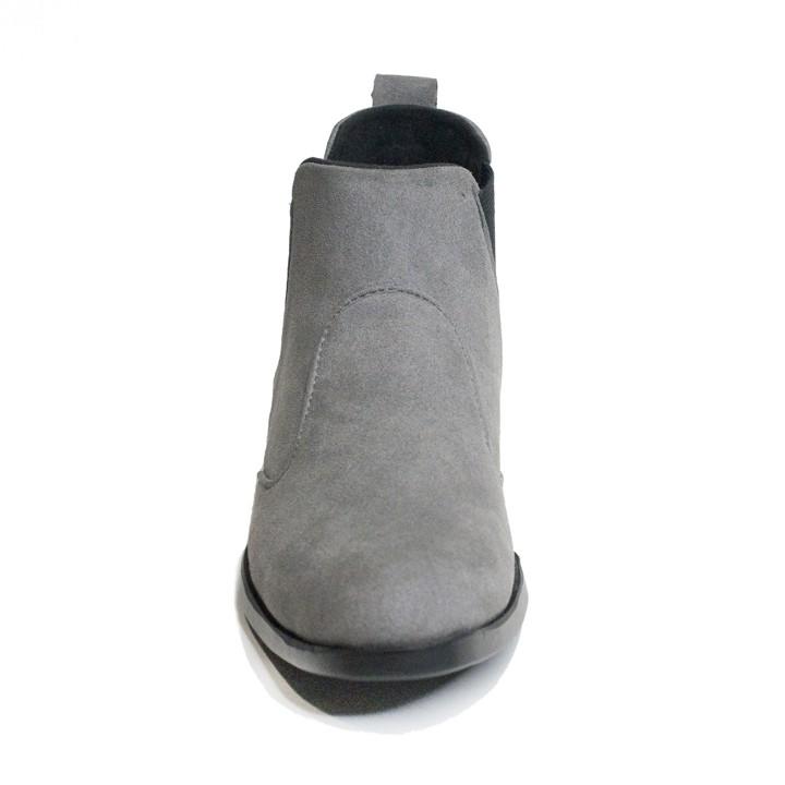 Giày Chelsea Boot Nam Cổ Chun Da Búc Xám Phong Cách Hàn Quốc - CB520-bucxamhun- Kèm Độn Đế Cao Su