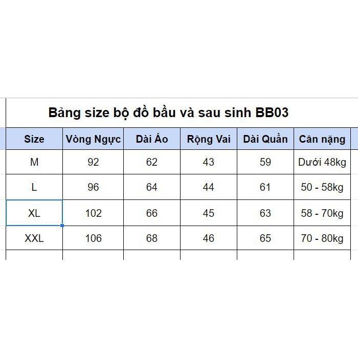 Bộ bầu và sau sinh cho con bú BB03