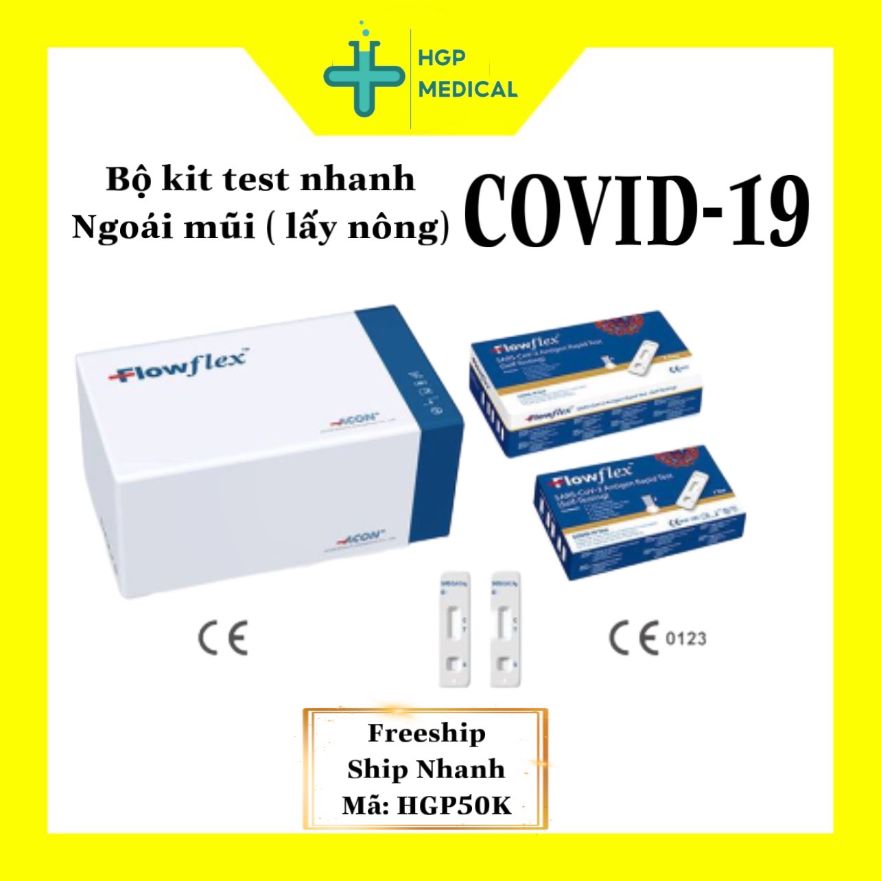 HCM Bộ kit FLOWFLEX ACON MỸ test nhanh COVID19 tại nhà, nhập chính hãng được BYT công nhận xuất VAT khi khách yêu cầu - 10 bộ KIT