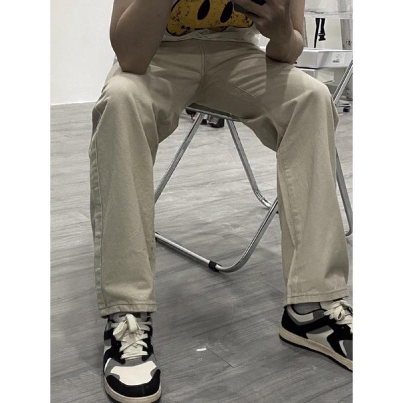 Quần kaki form baggy quần nam nữ màu nhạt