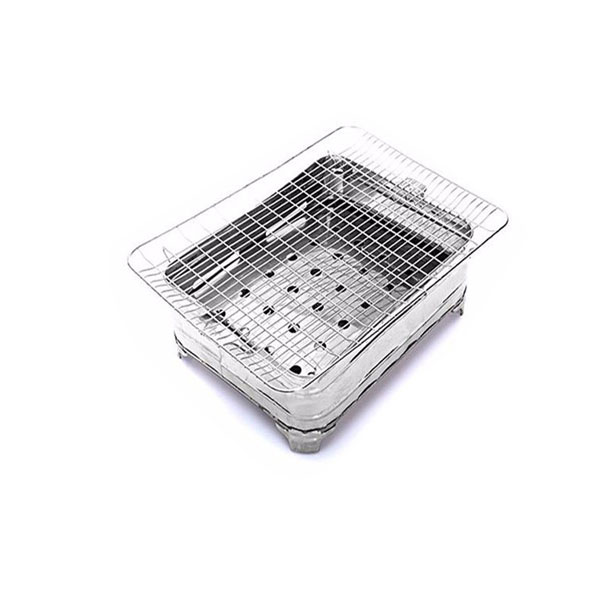 Combo 2 Lò Nướng Than Inox Du Lịch Size 25x20cm Kèm Gắp Inox