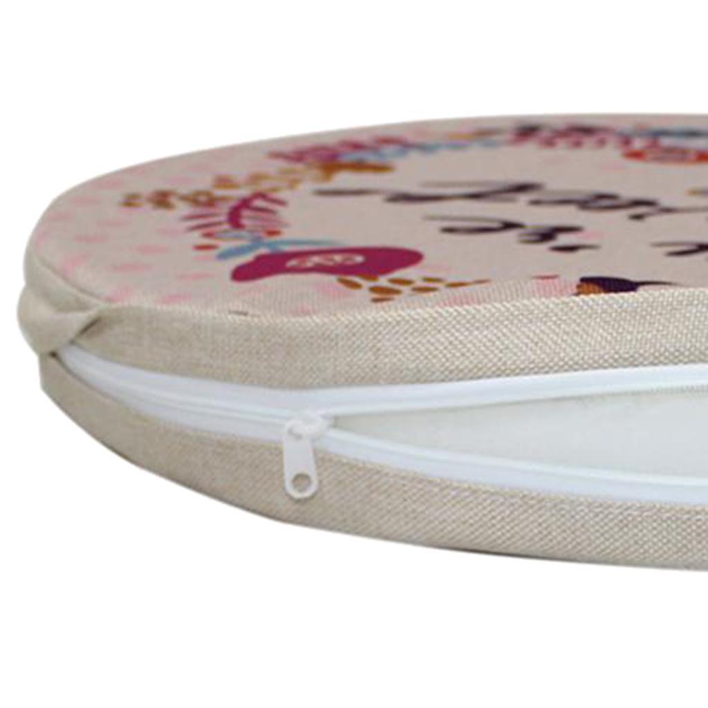 2xComfortable Non- Cushion Linen Round Mat Durable Stool Pad 40cm