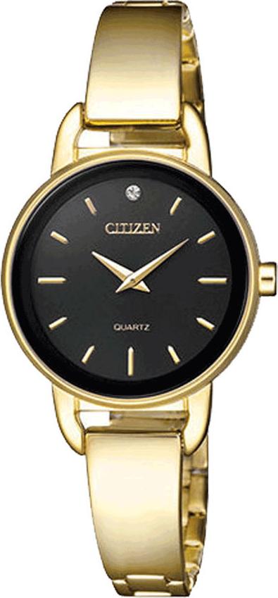 Đồng Hồ Nữ Citizen Đính Đá Swarovski Dây Thép Không Gỉ EZ6372-51E - Mặt Đen