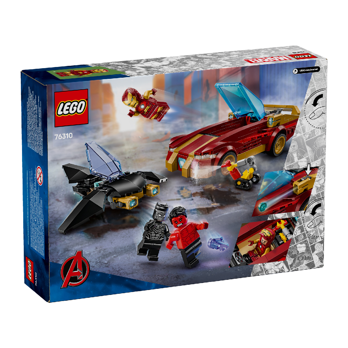 Đồ Chơi Lắp Ráp Xe Người Sắt, Black Panther Đấu Với Hulk LEGO SUPERHEROES 76310 (295 chi tiết)