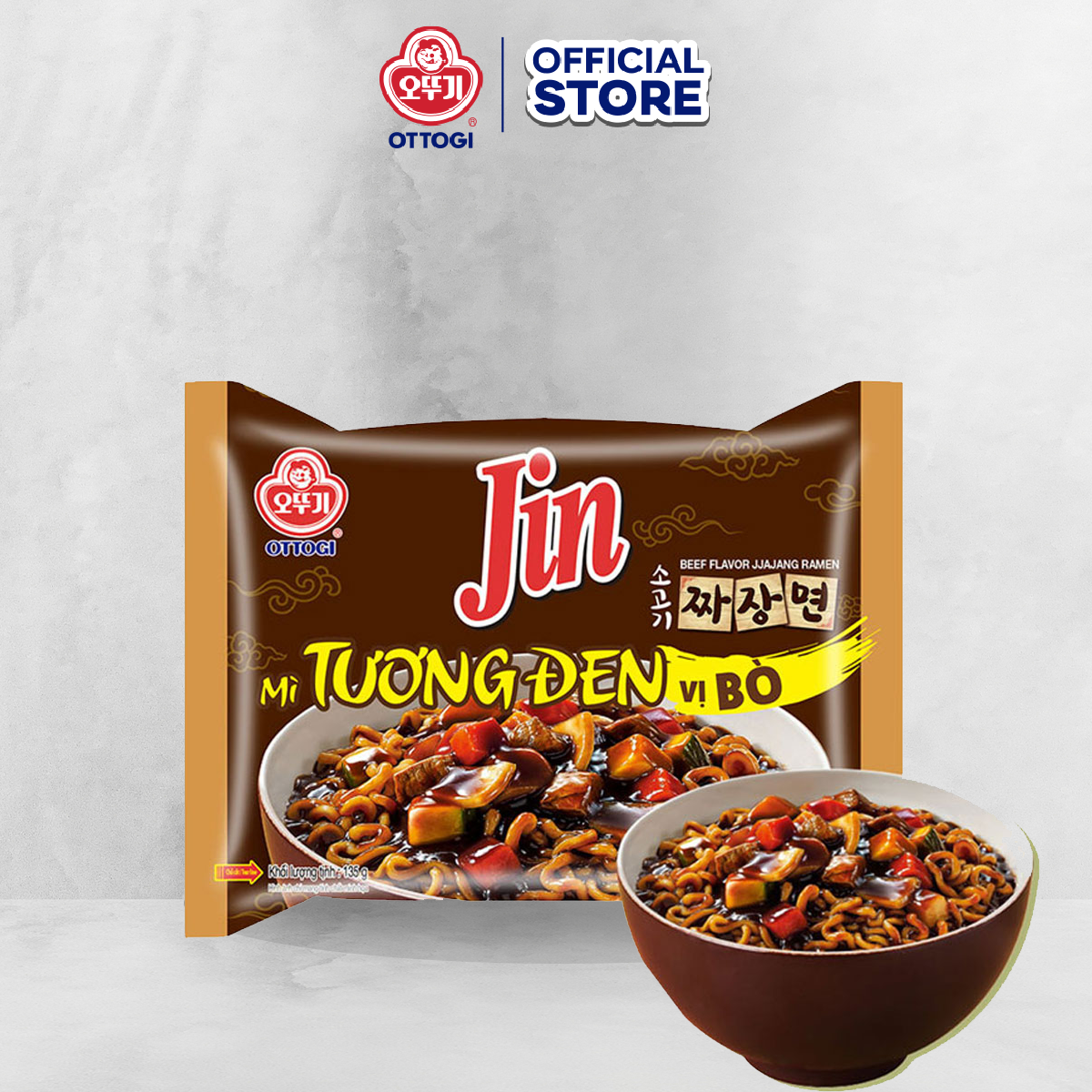 Combo 5 gói Mì Trộn Tương Đen vị bò Ottogi 135g