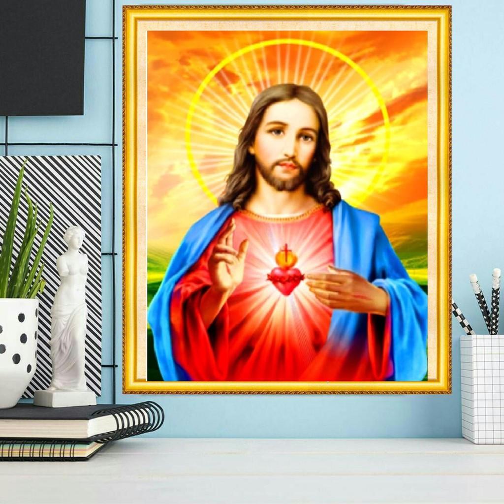 FreeShip từ 250K-Tranh đính đá mẫu mới Chúa Jesu-KT: 50x63