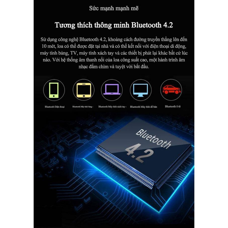 Loa siêu trầm bluetooth không dây xách tay mới【 Bluetooth + USB + chức năng micrô + đài FM tích hợp + Jack cắm 3.5 】