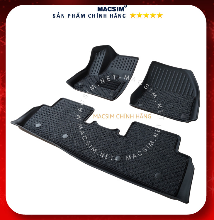 Thảm lót sàn ô tô 2 lớp dành cho xe Peugeot 5008 2018-2023+ nhãn hiệu Macsim chất liệu TPV cao cấp màu đen (2 hàng ghế)
