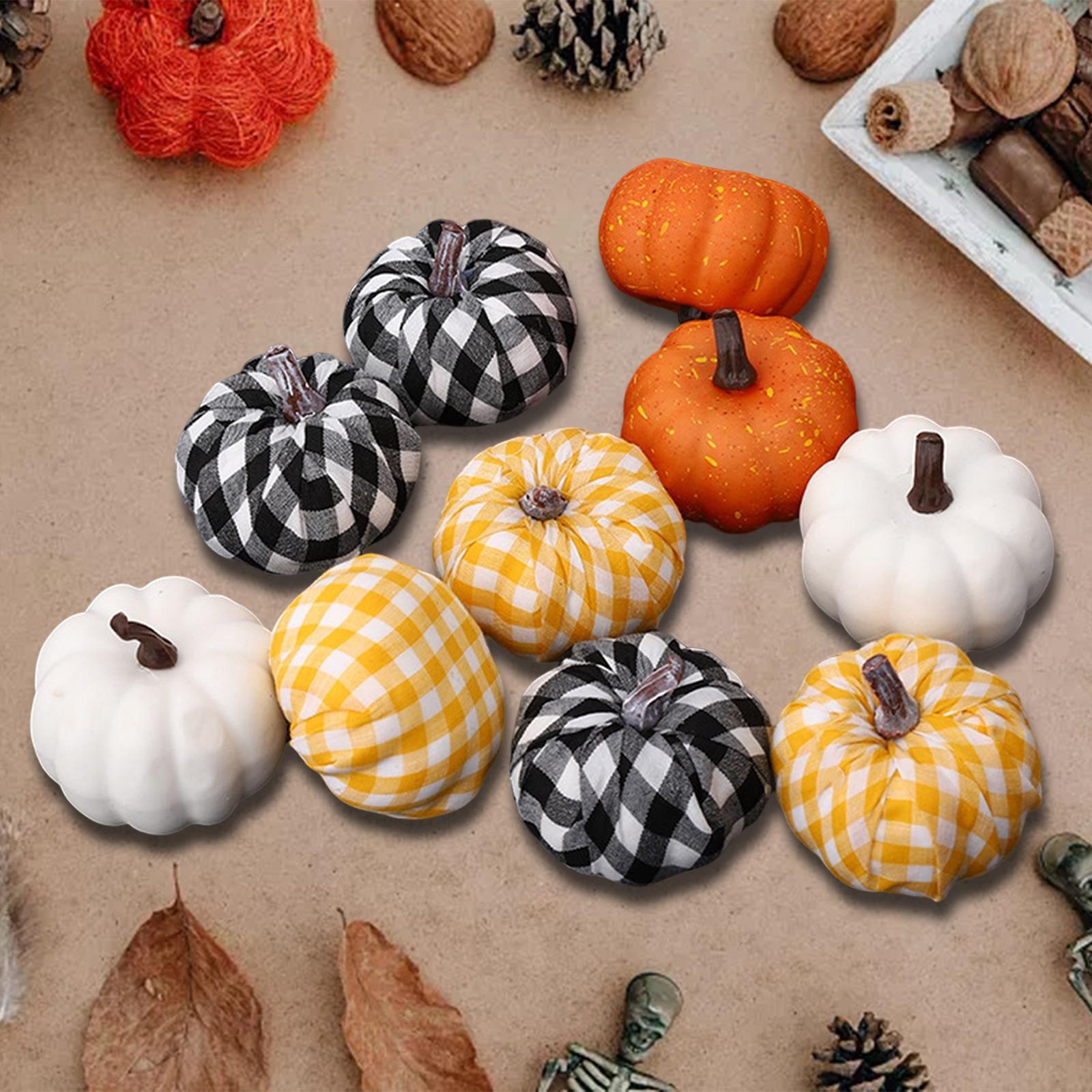 10 Pieces Simulation Pumpkin Decoration Fake Lifelike Props Foam Artificial Pumpkins for Home Outdoor Fireplace ,Thanksgiving Wedding