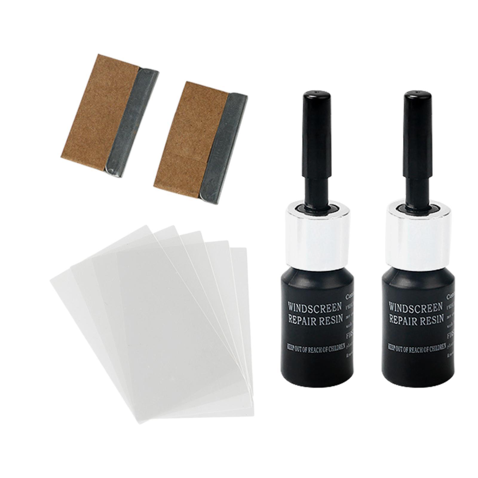 2Pcs Vehicle Glass Repair Fluid Windshield Resin Crack Tool Car Fix Windscreen Tool