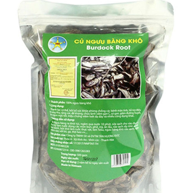 Củ ngưu bàng, củ ngưu báng, củ gobo khô túi 500gr