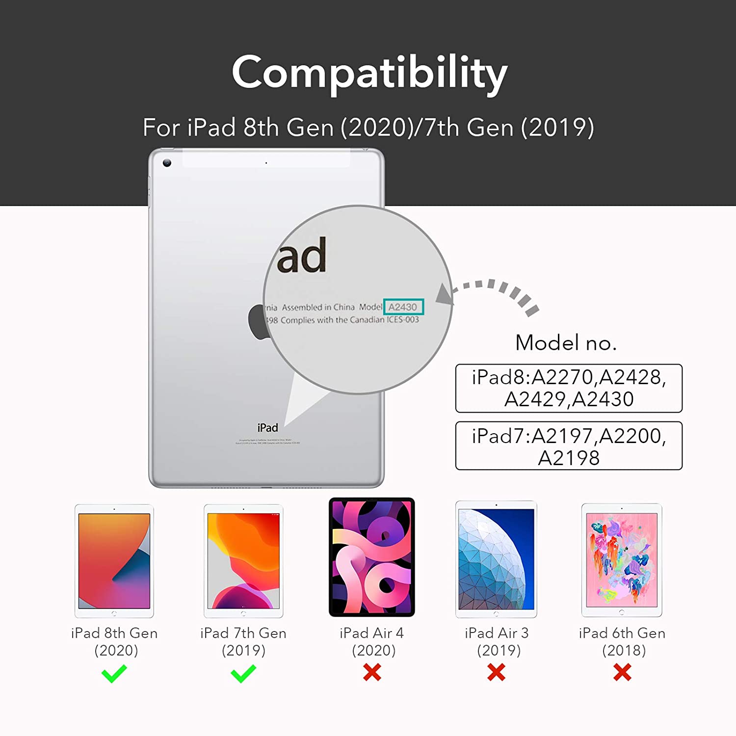 Bao da cho iPad Gen 8 10.2 2020 ESR Rebound Pencil Slim Smart Case - Hàng Nhập Khẩu