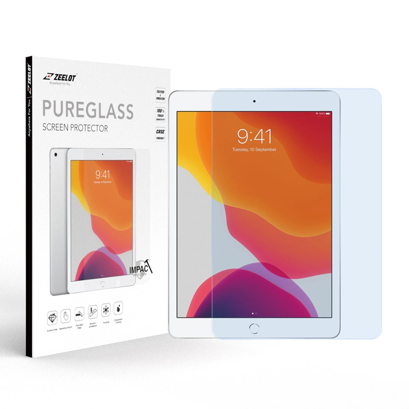 Dán Cường Lực dành cho iPad 10.2&quot; 2020/2019 Zeelot PureGlass 2.5D  - Hàng Nhập Khẩu