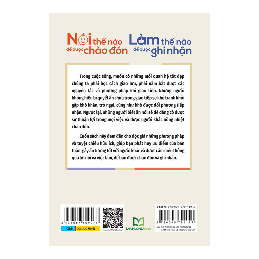Sách- Nói Thế Nào Để Được Chào Đón, Làm Thế Nào Để Được Ghi Nhận ML