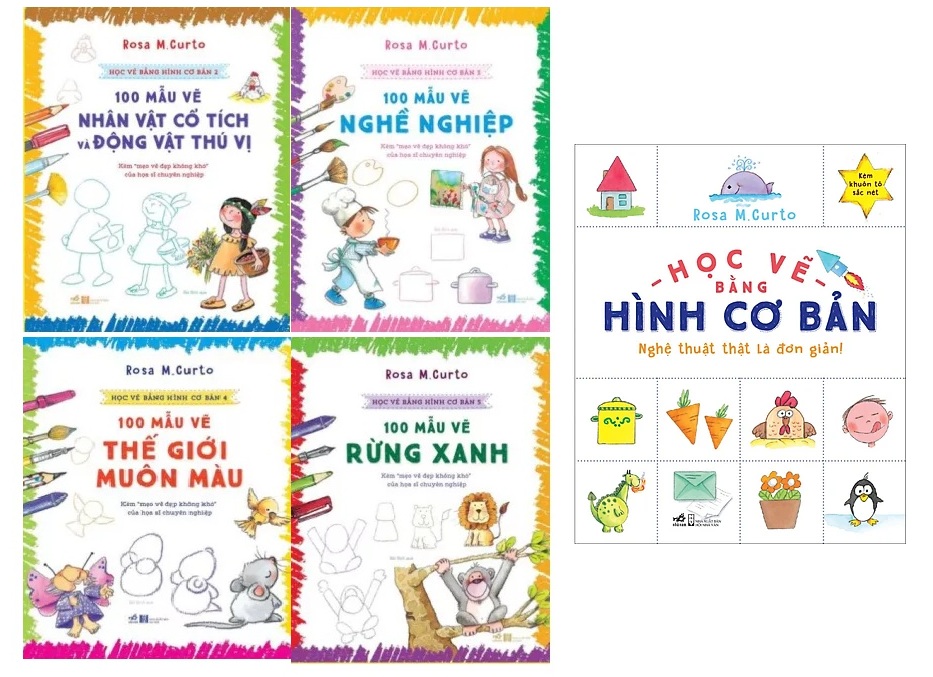 Combo 5 cuốn học vẽ bằng hình cơ bản