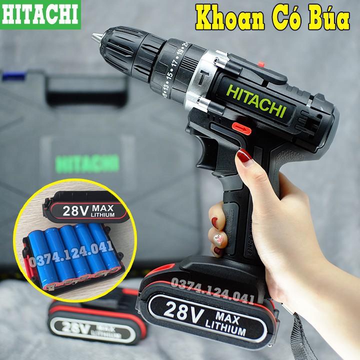 Máy khoan Pin HITACHI 28V Có Búa - Không Búa - Bắt Vít Hitachi 12V, Máy Khoan Lõi Đồng, Khoan Tường 12V