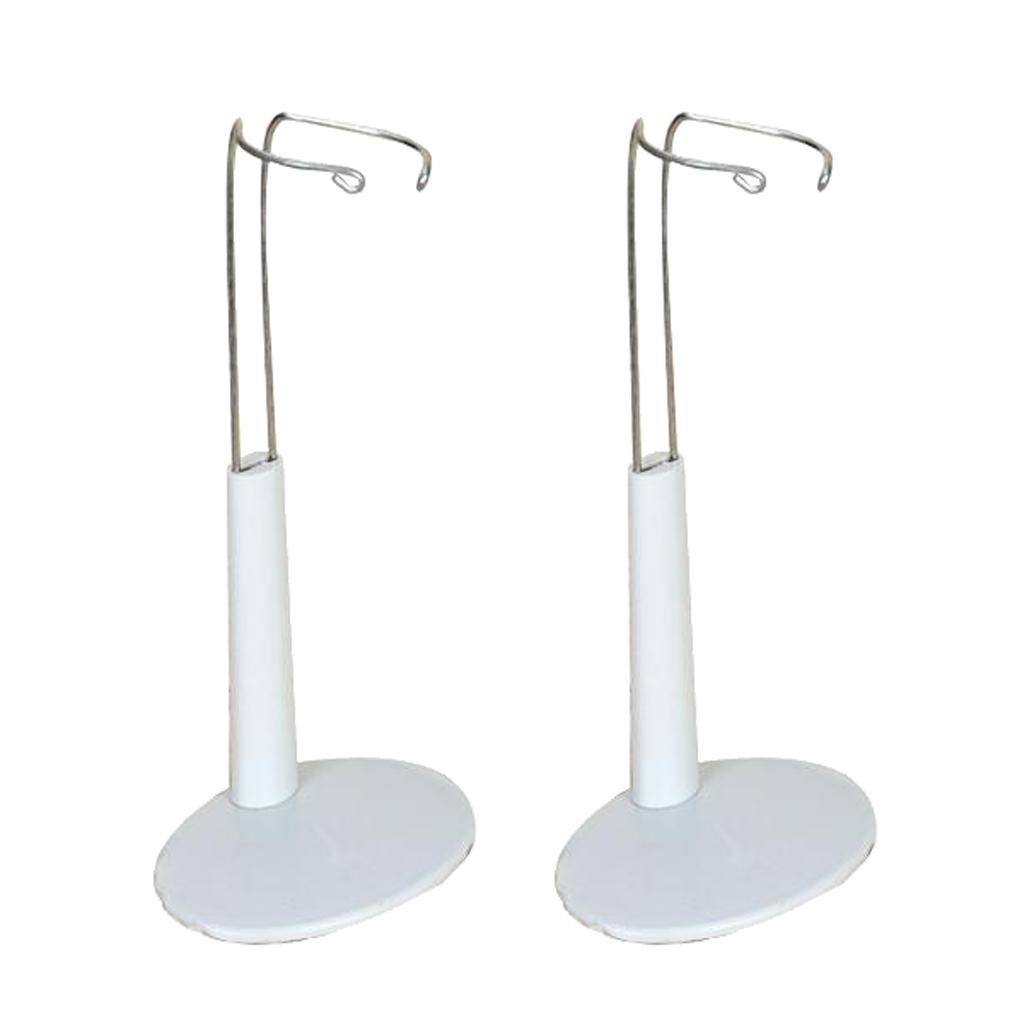 2x Giá đỡ Búp Bê Có Thể điều Chỉnh Màu Trắng 14-20cm Cho Gấu Doll