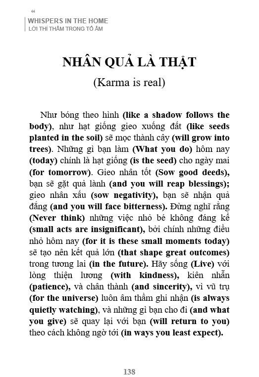Sách Song Ngữ Lời Thì Thầm Trong Tổ Ấm - Whispers In The Home - Chính Hãng + Mã File Nghe
