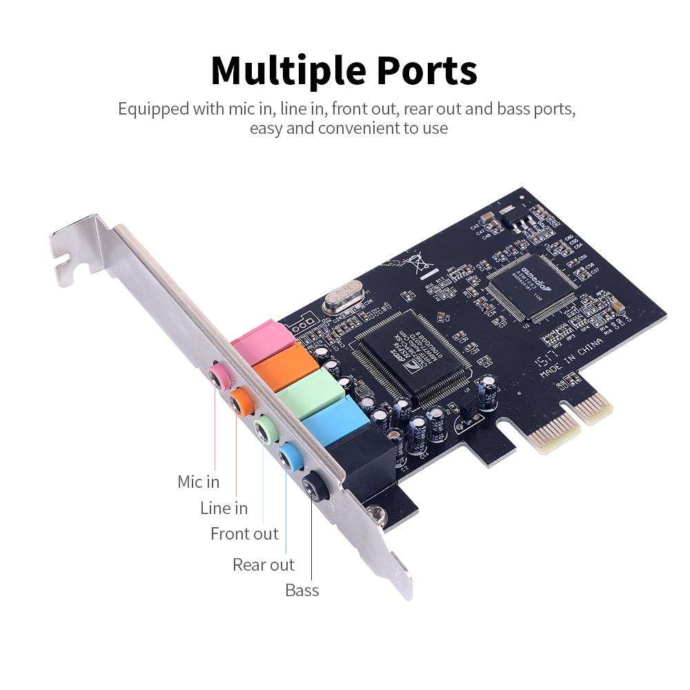 Card âm thanh PCI-E CMI8738 5.1 cho máy tính để bàn Hỗ trợ âm thanh đầu ra âm thanh vòm 6