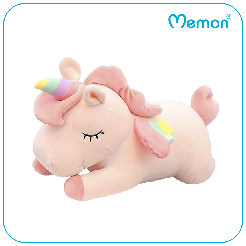 Gấu bông kỳ lân Unicorn nằm cao cấp Memon - Quà tặng thú nhồi bông Unicorn mềm mịn