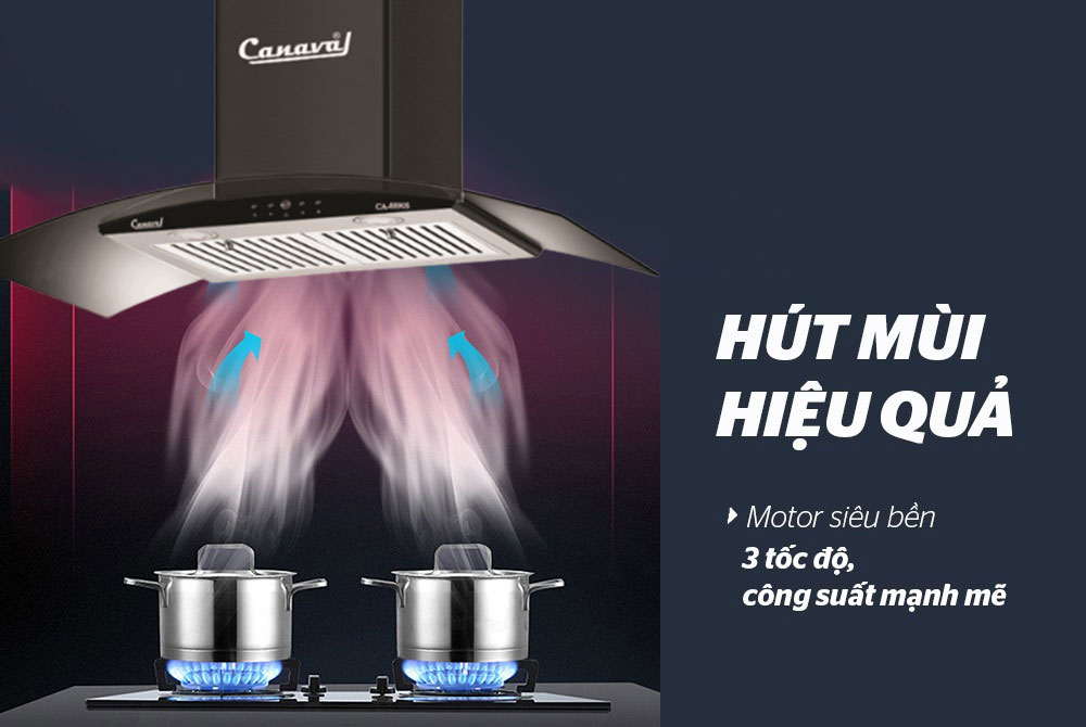 Máy hút mùi kính cong Canaval CA8890S - Hàng nhập khẩu