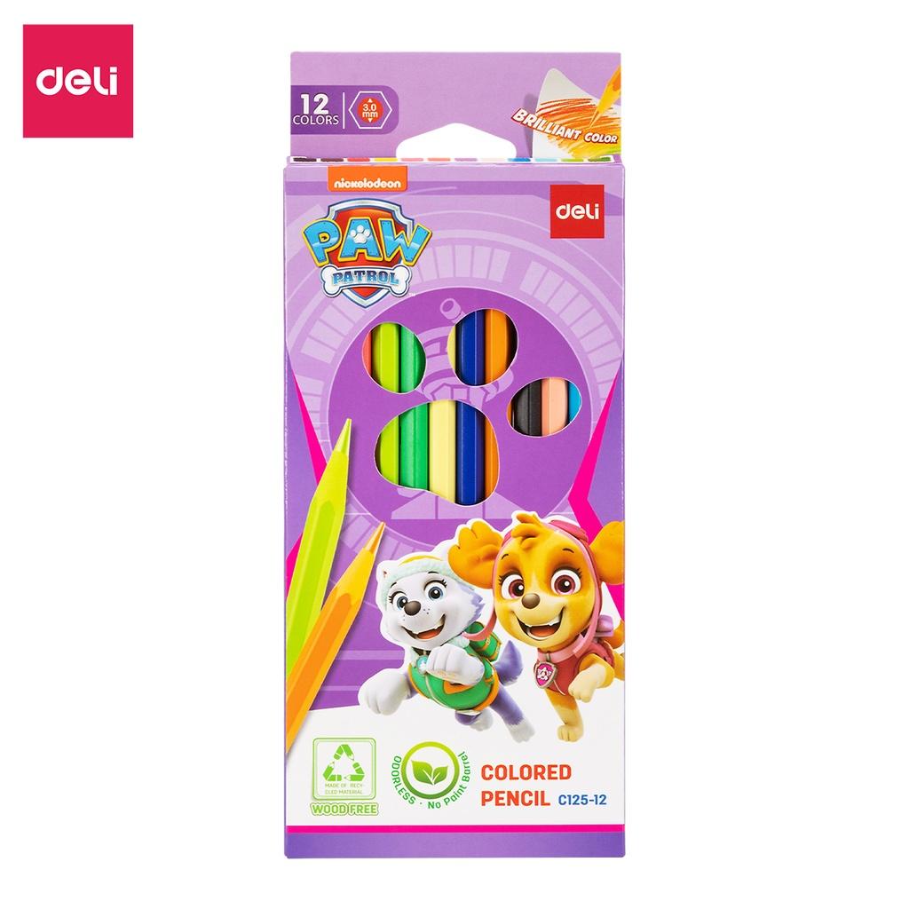 Bút Chì Màu Cho Bé Đội Chó Cứu Hộ Paw Patrol Dạng Hộp Vẽ Tranh Tô Màu Deli - Đầu Mềm Màu Sắc Tự Nhiên An Toàn - Vỏ Màu Xanh Hồng Ngẫu Nhiên - EC125