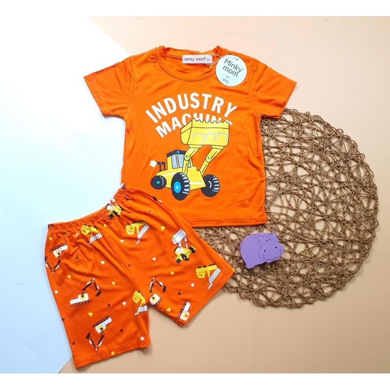 BỘ THUN LẠNH MINKYMOM TAY NGẮN BABY SHARK KITTY CHO BÉ TỪ 6 kí đến 19kí