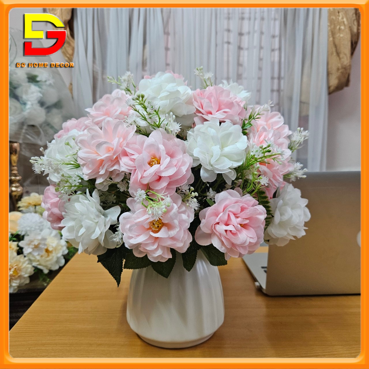 Bình Hoa Để Bàn Lọ Hoa Cúc Mix Trang Trí Phòng Khách Bàn Giáo Viên Lễ Tân DG-591