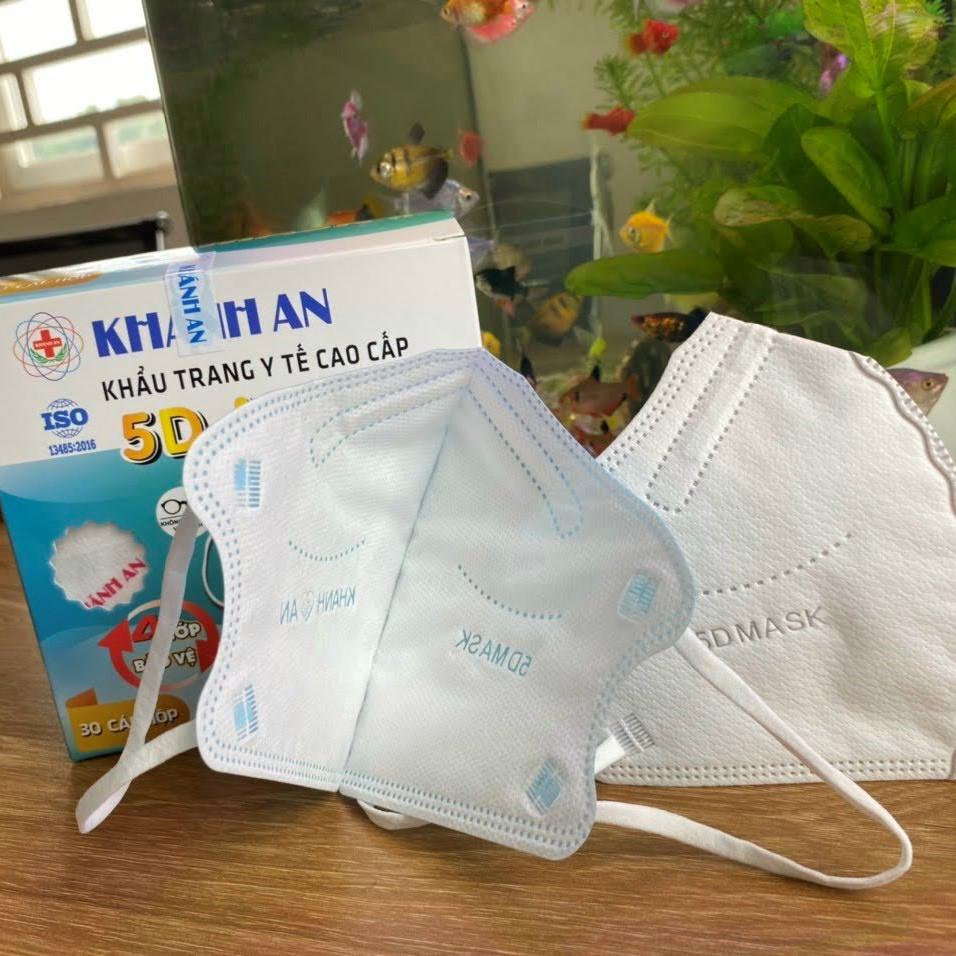 Khẩu trang y tế 5D MASK 4 lớp Khánh An cao cấp ngăn bụi vi khuẩn ngăn UV 95 đến 99% - XANH