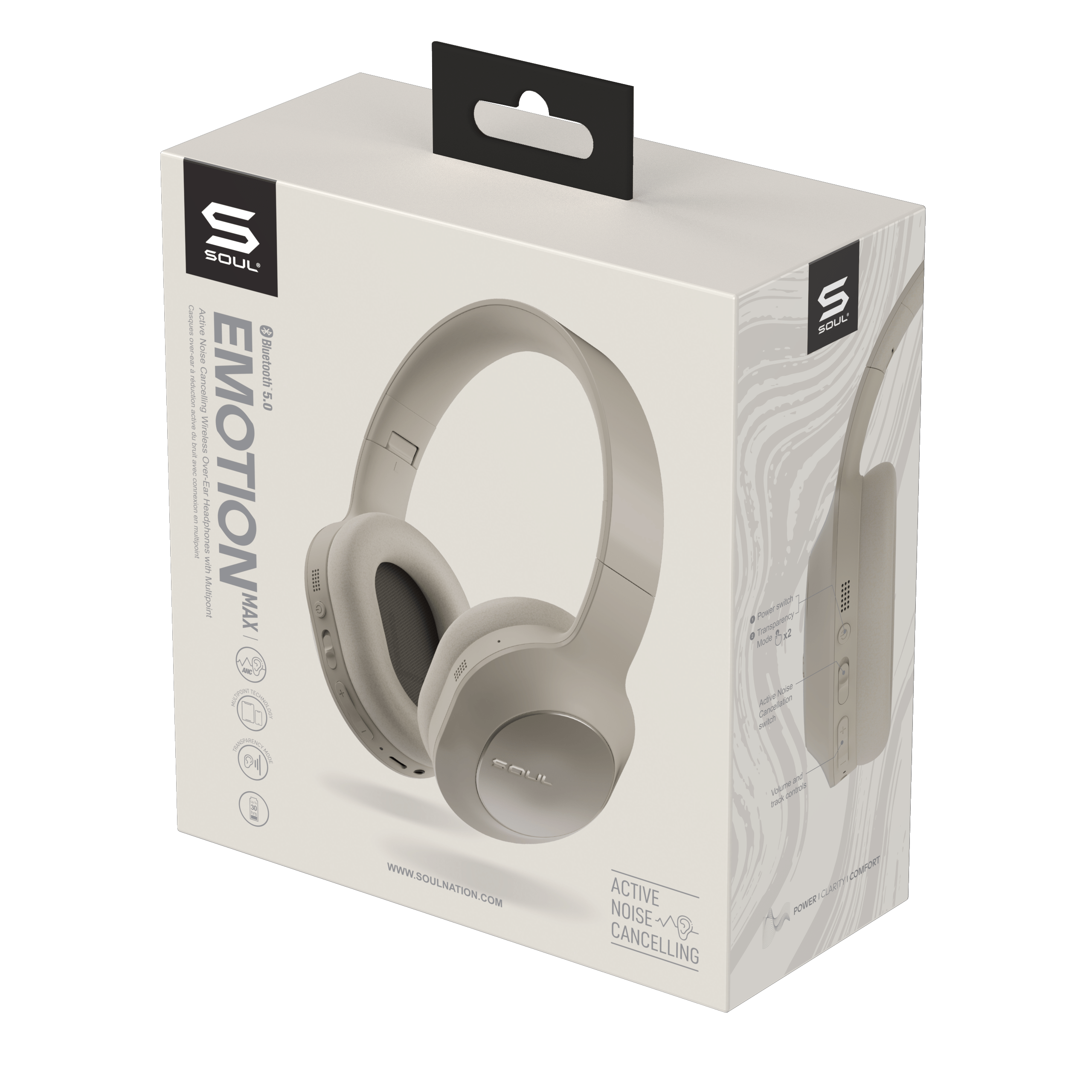 Tai Nghe Bluetooth Chụp Tai SOUL Emotion Max, Chống Ồn ANC, BT 5.0, Driver 40mm QUALCOMM CVC 8.0 - Hàng Chính Hãng