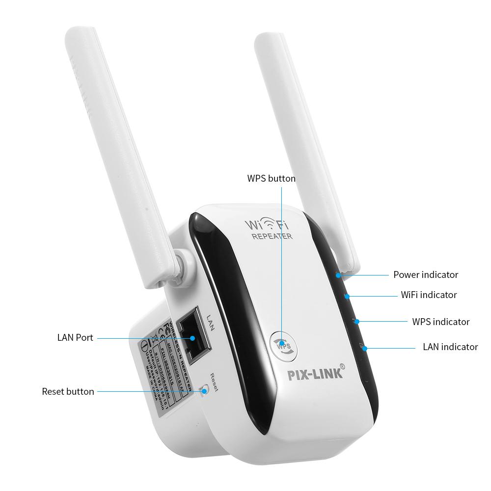 Bộ khuếch đại tín hiệu WiFi 300M với ăng-ten kép cho văn phòng tại nhà