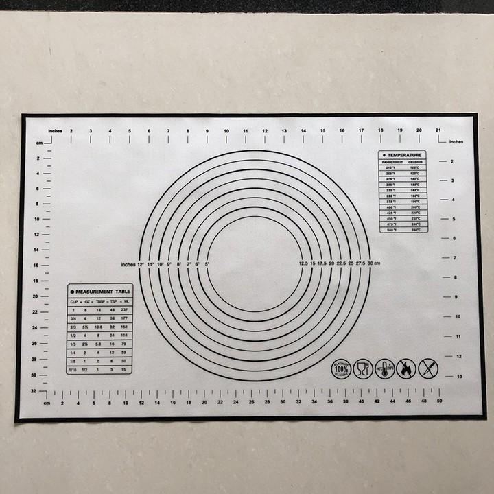 Tấm lót silicon nhào bột 40x60cm - Silicone Pastry Rolling Mat
