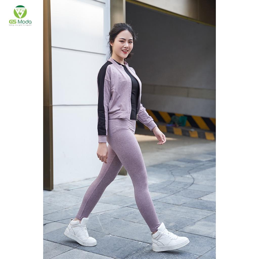 Quần legging nữ cạp cao nâng mông GS Moda, co giãn, thấm hút mồ hôi, vải 2 mặt cao cấp 21Q0001L