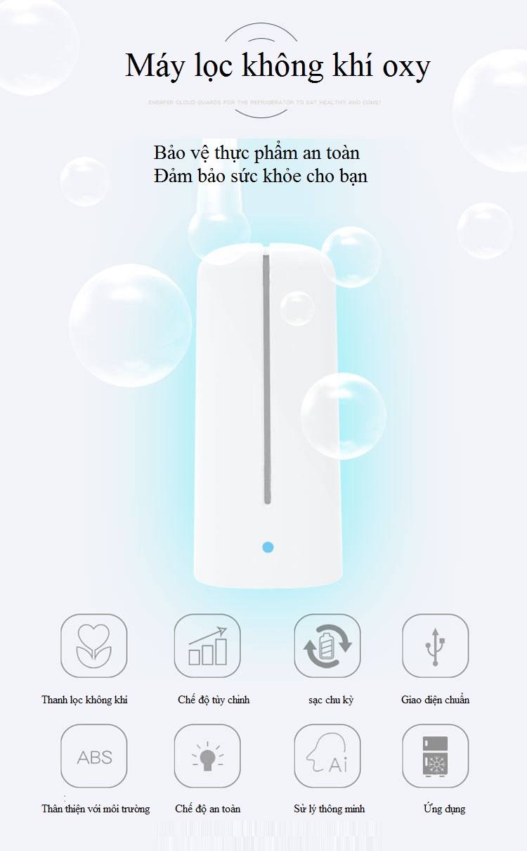 Máy Khử Mùi Tủ Lạnh Có Thể Sạc Lại Tiện Dụng Cho Nhà Bếp Ôt Tủ Giày, Tủ Quần Áo