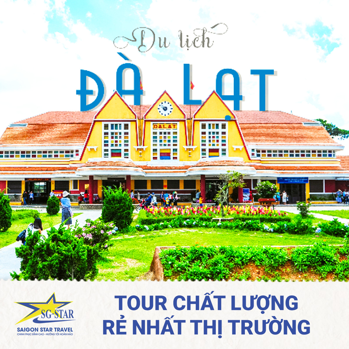 Tour Sài Gòn đi ĐÀ LẠT 3N3Đ - Lang Biang - Vườn Hoa Cẩm Tú Cầu - Nhà Thờ Domain De Marie - Vườn Dâu Tây - Giao Lưu Văn Hóa Cồng Chiêng