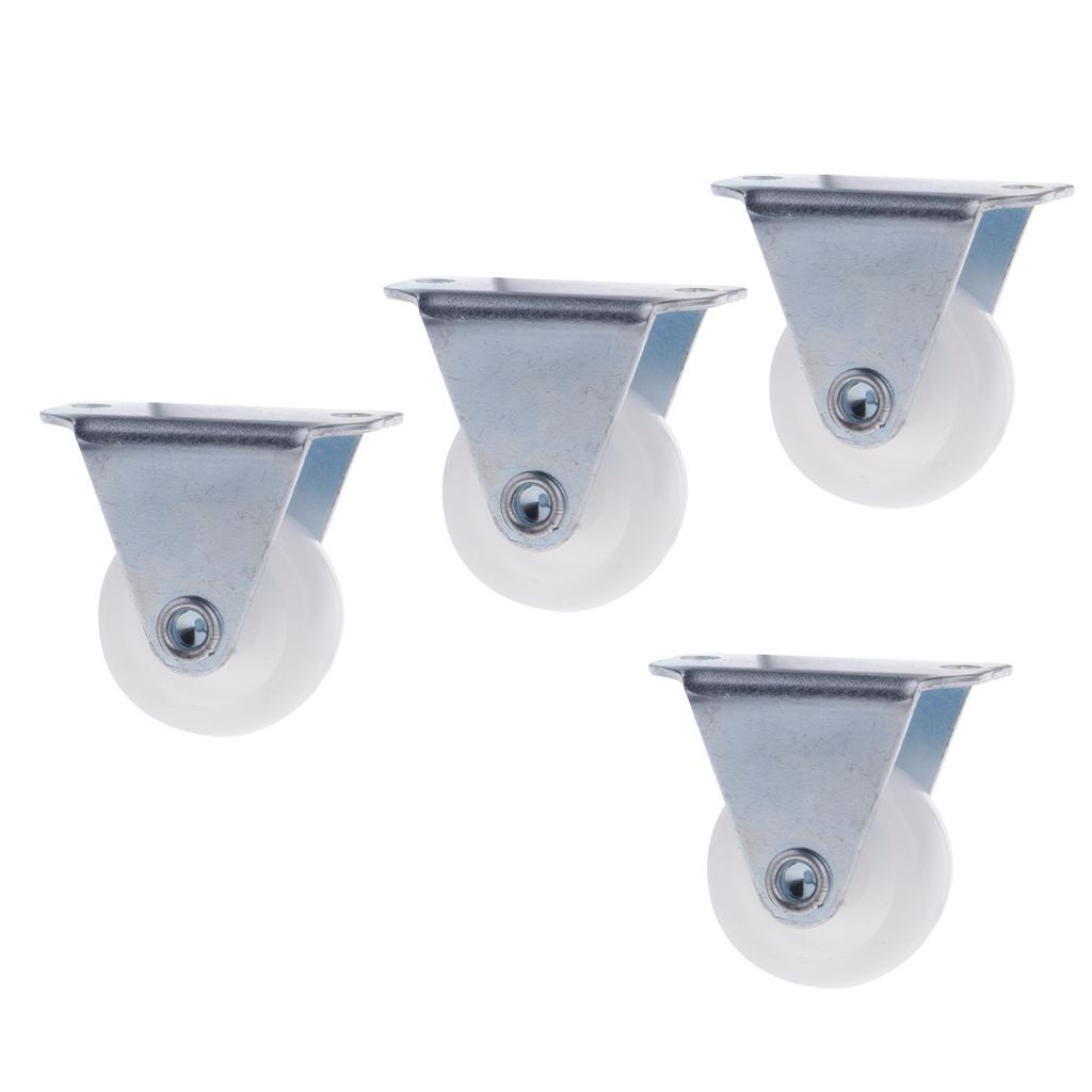 Phép Lạ Chiếu 4 1 Inch Trắng PP Cố Định Đĩa Bánh Bánh Xe 40 kg 88lbs Ngăn Kéo Tủ Xe Đẩy