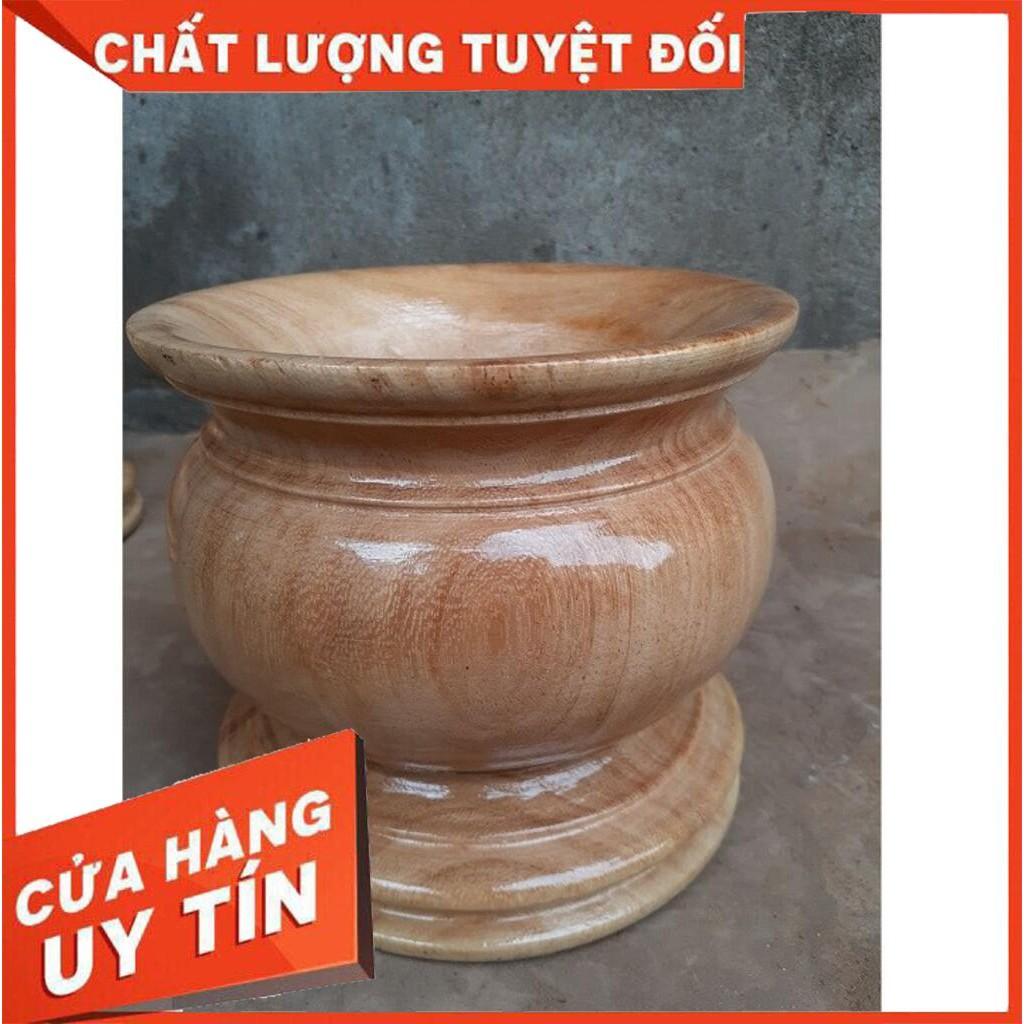 Bát nhang - lư hương gỗ gõ nguyên khối - nhiều kích thước