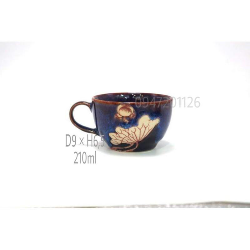 Cốc ly sứ men hỏa biến xanh đá Uống trà xanh, cafe, capuchino 20 dáng khác nhau Gốm sứ Bát tràng.