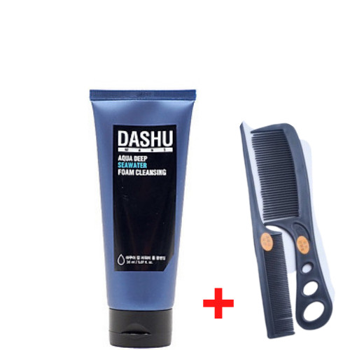 Sữa rửa mặt nam sạch sâu DASHU MANS AQUA DEEP SEAWATER FOAM CLEANSING 150ml, Tặng kèm combo 2 lược chải tóc to và bé