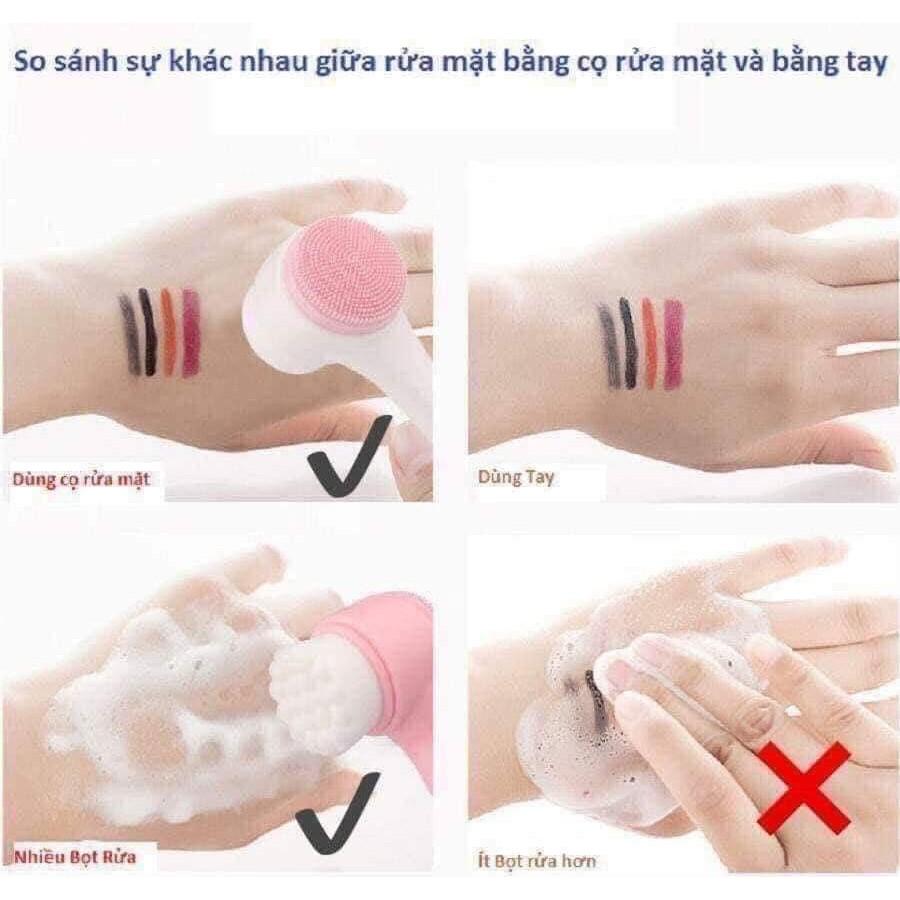 Cọ rửa mặt 2 đầu giúp làm sạch sâu
