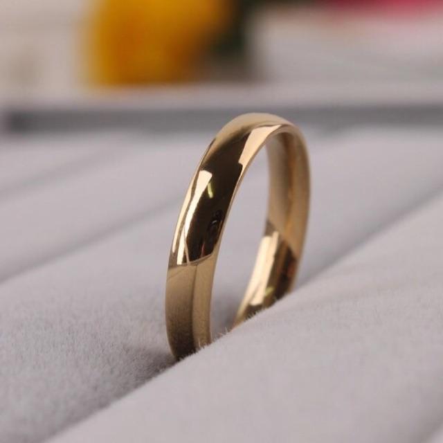 Nhẫn cưới titan vàng 18k không đen rỉ cực bền màu NC195 giá 1 chiếc