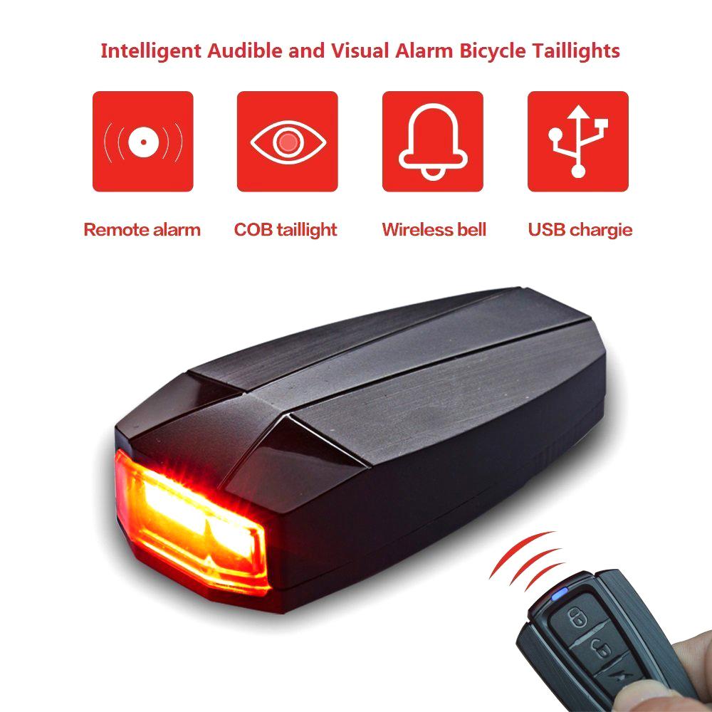 Đèn hậu dành cho xe đạp thông minh chống trộm cảnh báo đèn LED có kết nối không dây Bike Taillights Intelligent Anti-Theft
