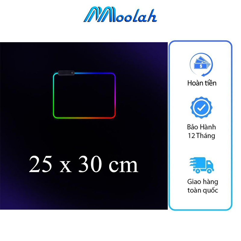 Lót Chuột Cỡ Lớn Có Đèn Led RGB Dày Dặn 4mm Nhiều Size Chuyên Game Chống Trơn Trượt Pad Chuột Bàn Phím Chống Thấm Nước Di Chuột Mượt Mà Decor Bàn Làm Việc Siêu Bền