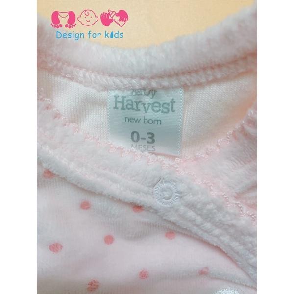 Sleepsuit nỉ nhung HARVEST xuất dư cho bé trai và bé gái