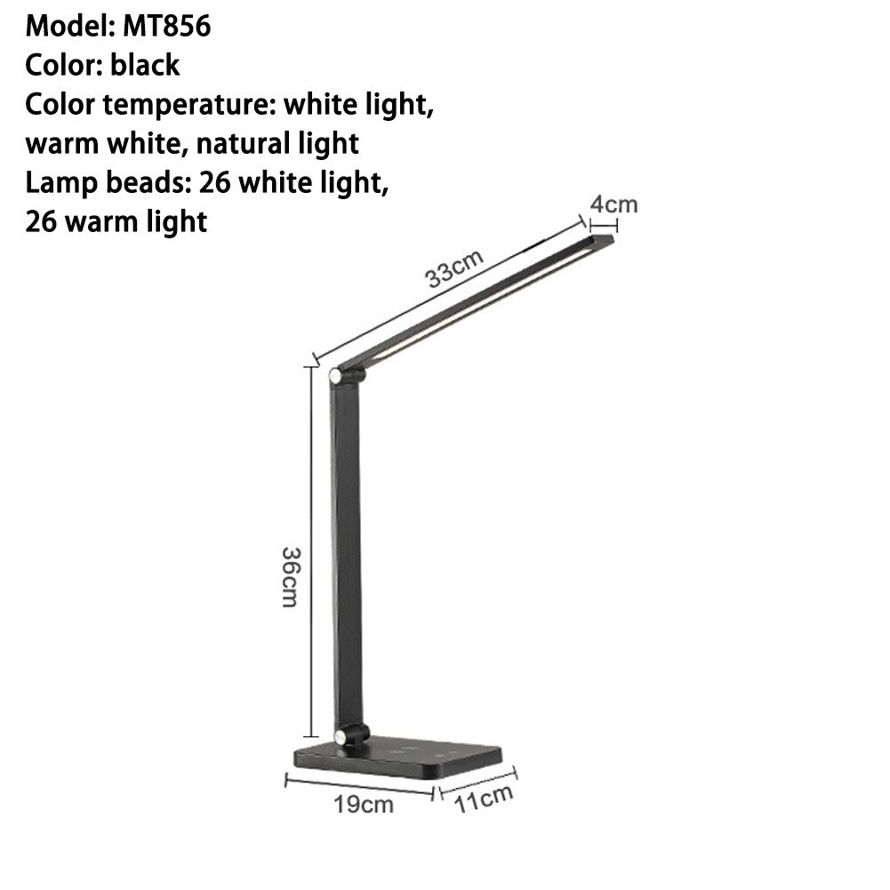 Đèn Bàn Học Đọc Sách, Làm Việc Đèn LED Chống Cận, Đèn Ngủ, Cảm Ứng Nhôm Cao Cấp eLights Độ Sáng 700Lumen, 3 Cấp Độ Sáng, 5 Chế Độ Màu, Có Cổng Sạc USB Cho Điện Thoại