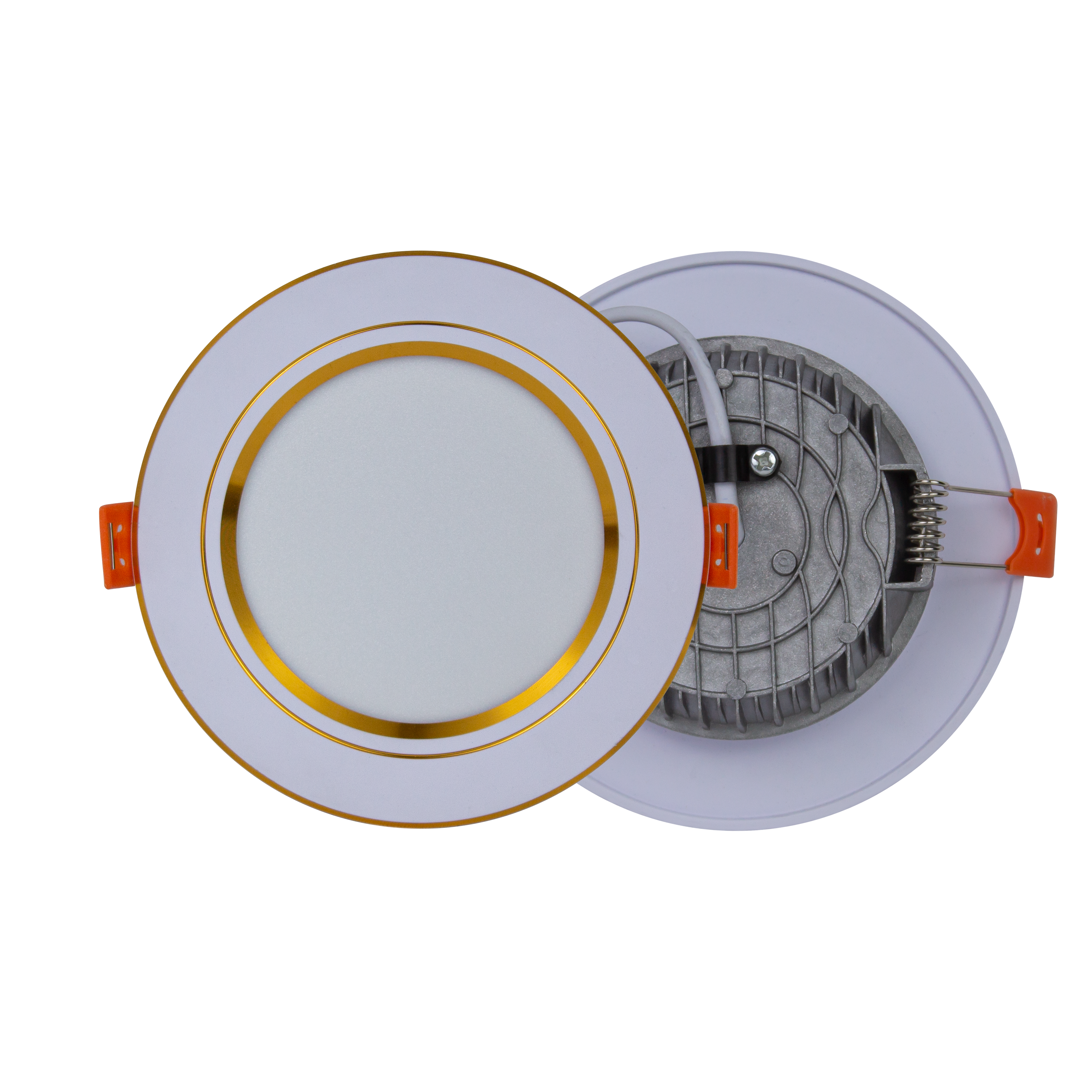 Combo 10 Đèn Led âm trần Downlight 9W Viền Vàng Đơn Sắc