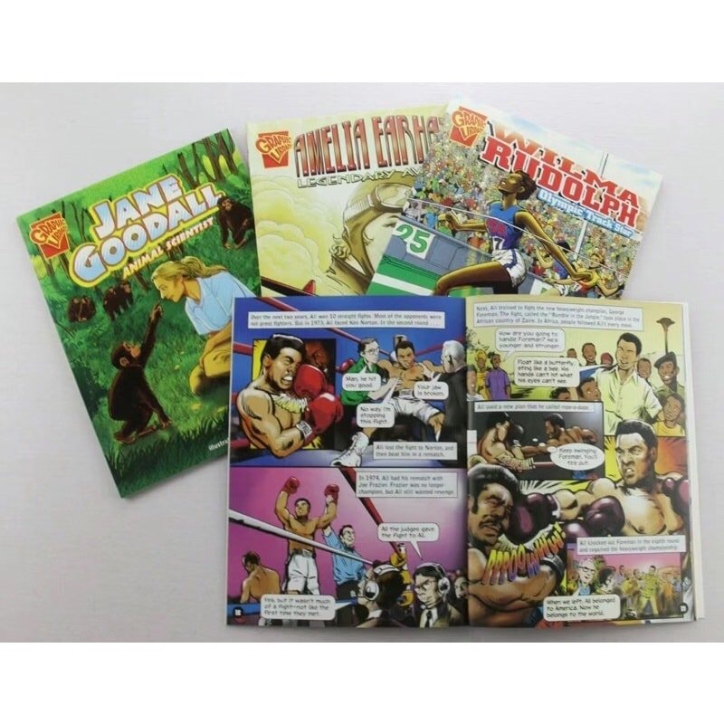 Graphic Library Of Heroes and Heroines - nhập khẩu- 15 books