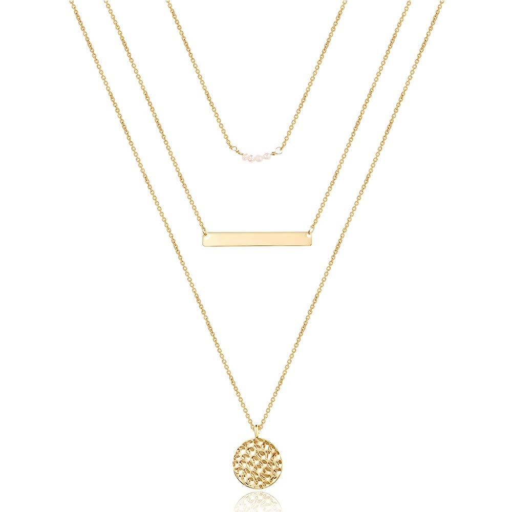 Vòng cổ xếp lớp tinh tế, vòng cổ áo Vòng cổ mạ vàng 14k bằng vàng được làm thủ công